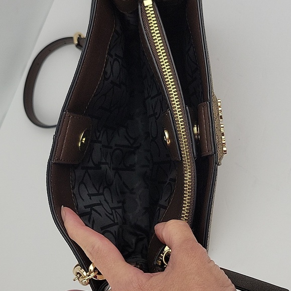 Calvin Klein XBody Bag Tan & Brown Signature Print - Picture 11 of 16